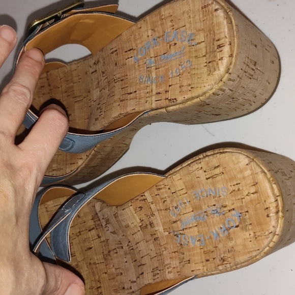 Kork-Ease Taige Cork Platform Heel Clog Sandal Women's Size 10 blue - Picture 12 of 12
